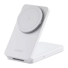 Бездротовий зарядний пристрій Ugreen W528 2-in-1 для iPhone | AirPods 20W White (6941876240555)