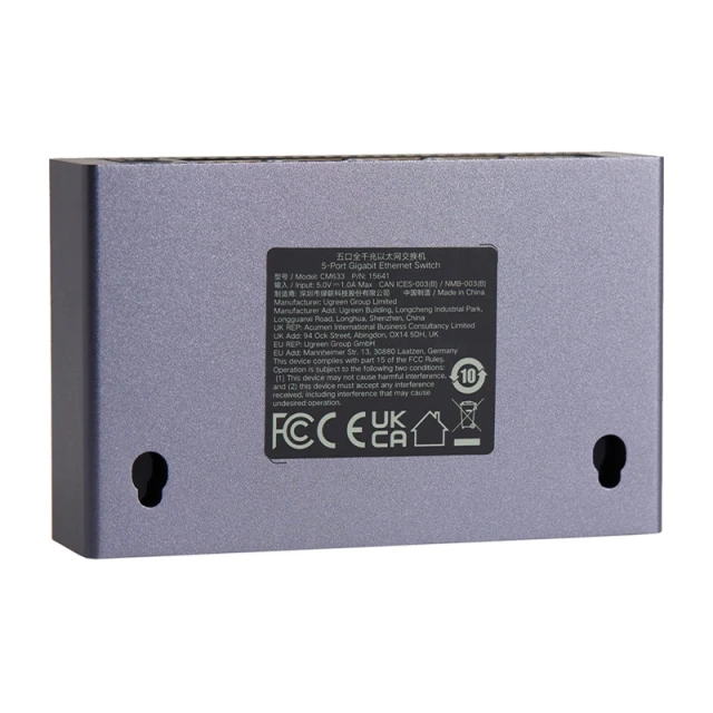 Сплітер Ethernet Ugreen 5-Port GigaBit Black (6941876246885)