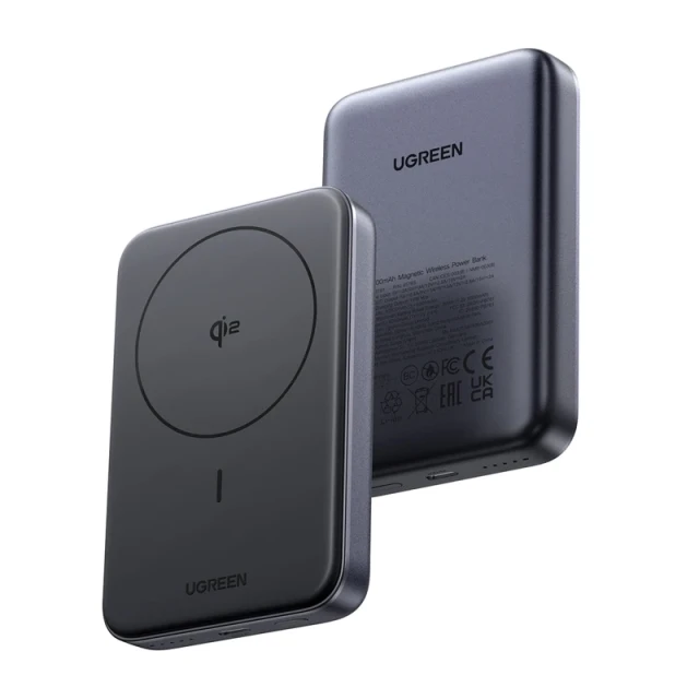 Портативний зарядний пристрій Ugreen PB761 10000mAh Qi2 30W with USB-C Cable with MagSafe Black (6941876247639)