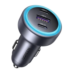 Автомобільний зарядний пристрій Ugreen EC307 USB-A | 2x USB-C Black (6941876248438)