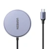 Бездротовий зарядний пристрій Ugreen W703 Magnetic 15W with Cable 1.5 m Grey with MagSafe (6941876252060)