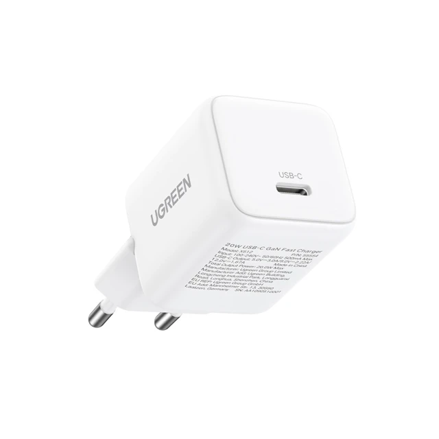 Мережевий зарядний пристрій Ugreen X512 20W USB-C White (6941876255542)
