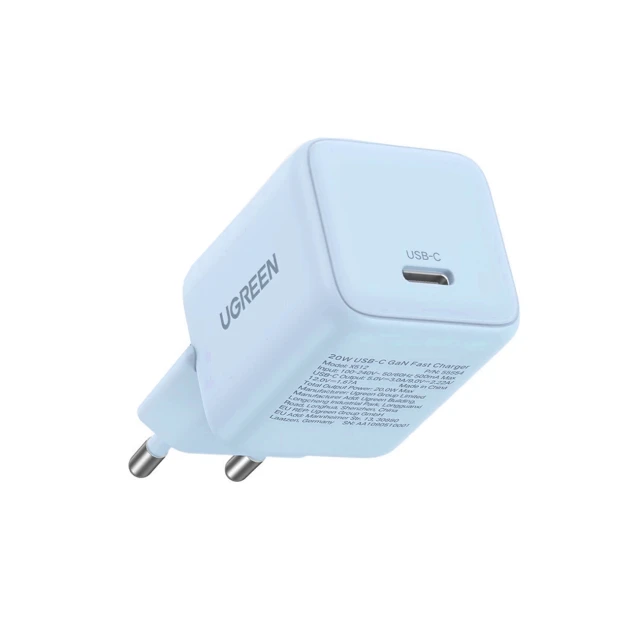 Сетевое зарядное устройство Ugreen X512 20W USB-C Blue (6941876255559)