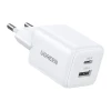 Мережевий зарядний пристрій Ugreen X514 USB + USB-C, GaN, 20W White (65006)