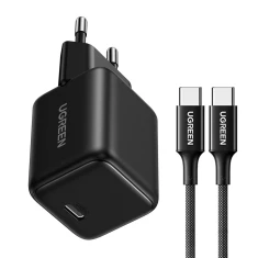 Сетевое зарядное устройство Ugreen X513 30W USB-C with USB-C Cable 1m Black (6941876260126)