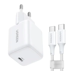 Сетевое зарядное устройство Ugreen X513 30W USB-C with USB-C Cable 1m White (6941876260133)