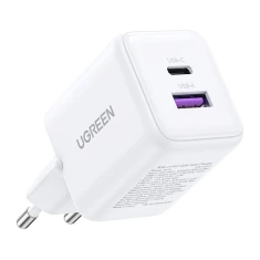 Сетевое зарядное устройство Ugreen X516 USB + USB-C, GaN, 30W White (65015)
