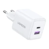 Мережевий зарядний пристрій Ugreen X516 USB + USB-C, GaN, 30W White (65015)