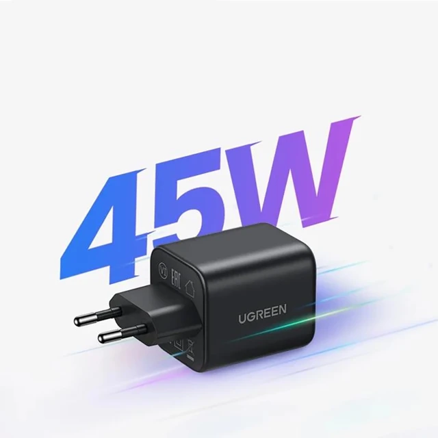 Мережевий зарядний пристрій Ugreen Nexode N Series X525 45W GaN 1x USB-A 1x USB-C Black (X525)