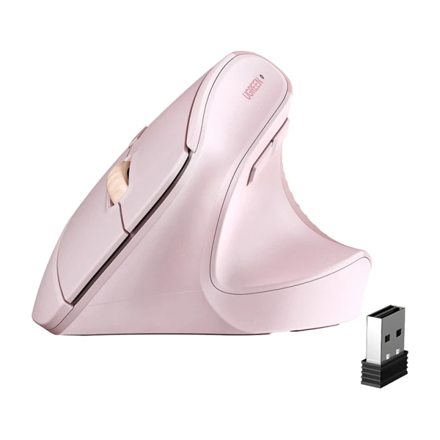 Беспроводная мышь Ugreen Wireless Vertical Mouse Pink (6941876266661)