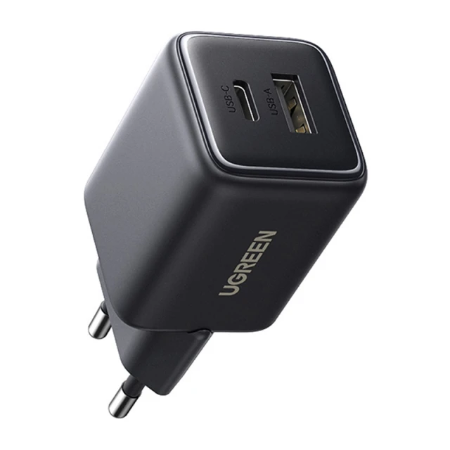 Мережевий зарядний пристрій Ugreen X514 USB + USB-C, GaN, 20W Black (65737)