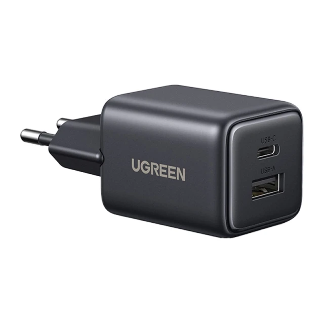 Мережевий зарядний пристрій Ugreen X514 USB + USB-C, GaN, 20W Black (65737)