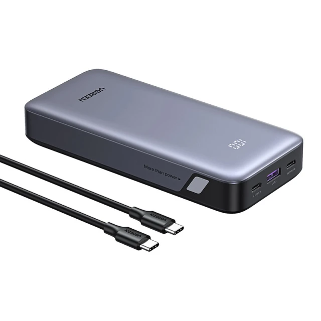 Портативний зарядний пристрій Ugreen PB532 30W 20000mAh 2x USB-C | USB-A Gray (6941876268733)