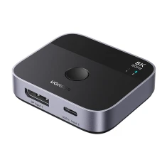 Переключатель Ugreen DisplayPort/USB-C на USB-C Grey (65878)