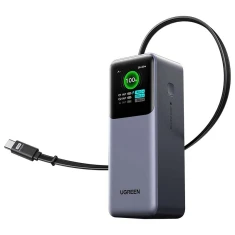 Powerbank Ugreen PB726 20000mAh 165W со сворачивающимся кабелем серый (55987B)