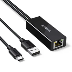 Мережева карта Ugreen USB-C to RJ45 10/100 Mb/s Black (75535)