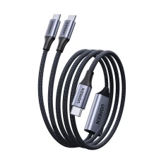 Кабель Ugreen 2в1 USB-C - 2xUSB-C PD 140W 2m Black (75733)