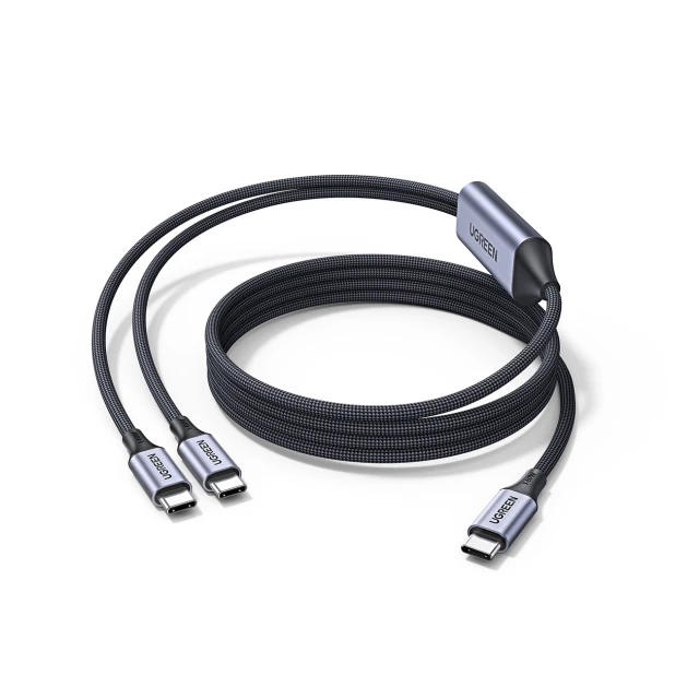 Кабель Ugreen 2в1 USB-C - 2xUSB-C PD 140W 2m Black (75733)