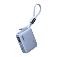 Powerbank Ugreen PB584 10000mAh USB + USB-C 33W вбудований кабель Grey (75173B)