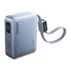 Powerbank Ugreen PB584 10000mAh USB + USB-C 33W встроенный кабель Grey (75173B)