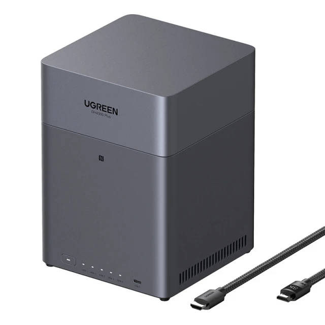 Файловий сервер NAS Ugreen DH4300 Plus 4-дисковий A76+A55 8GB DDR4 2.5GbE 4K з кабелем HDMI (85660)