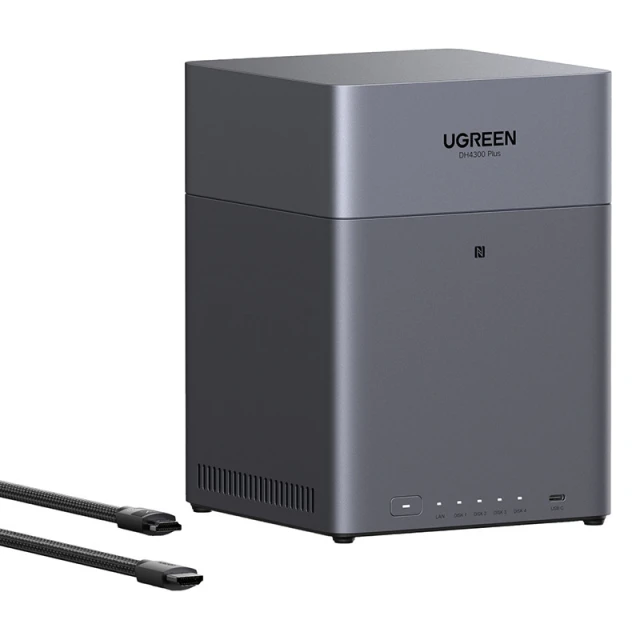 Файловий сервер NAS Ugreen DH4300 Plus 4-дисковий A76+A55 8GB DDR4 2.5GbE 4K з кабелем HDMI (85660)