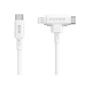 Кабель Hyper HyperJuice USB-C to USB-C and Lightning Hybrid 60W 1 м White (6941921149376)