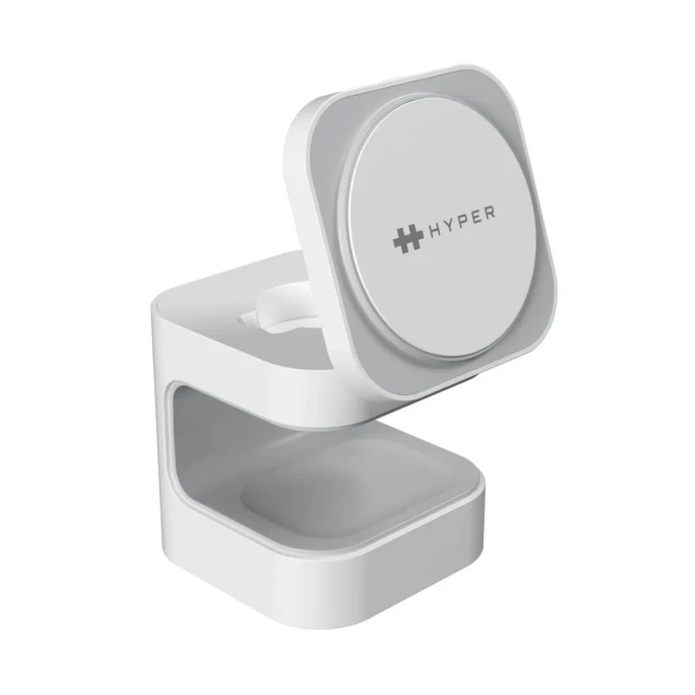 Бездротовий зарядний пристрій Hyper HyperJuice Qi2 3 в 1 White (6941921149437)