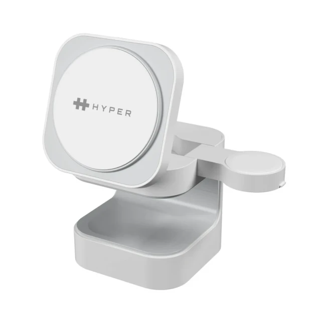 Бездротовий зарядний пристрій Hyper HyperJuice Qi2 3 в 1 White (6941921149437)