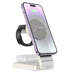 Бездротова зарядка Hoco CQ3 3в1 15W White (6942007602341)