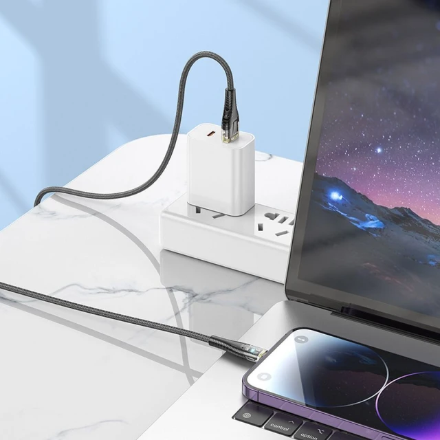 Кабель Hoco U121 USB-A to Lightning 2.4A 1.2m Transparent (6942007606967)