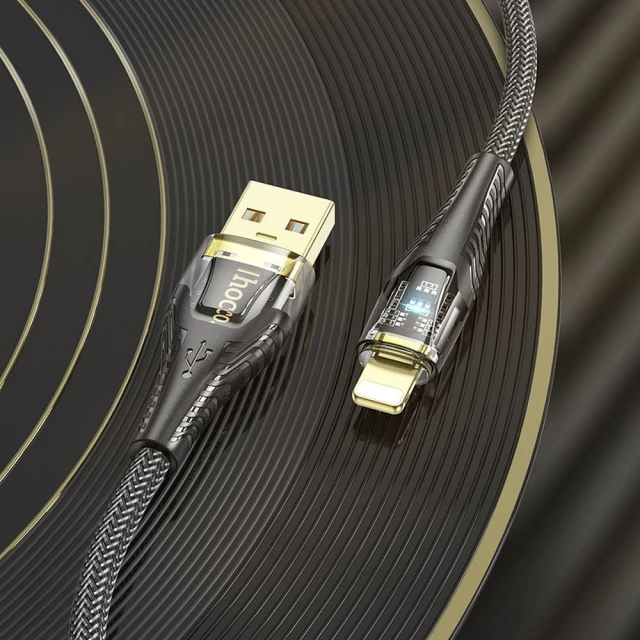 Кабель Hoco U121 USB-A to Lightning 2.4A 1.2m Transparent (6942007606967)
