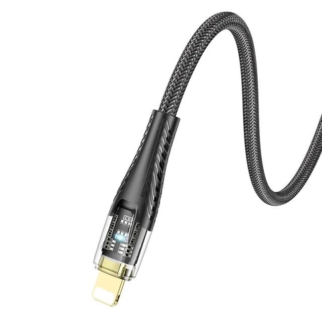 Кабель Hoco U121 USB-A to Lightning 2.4A 1.2m Transparent (6942007606967)