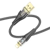 Кабель Hoco U121 USB-A to Lightning 2.4A 1.2m Transparent (6942007606967)