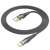 Кабель USB-A to USB-C Hoco U121 Black Transparent (6942007606974)