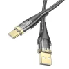 Кабель USB-A to USB-C Hoco U121 Black Transparent (6942007606974)