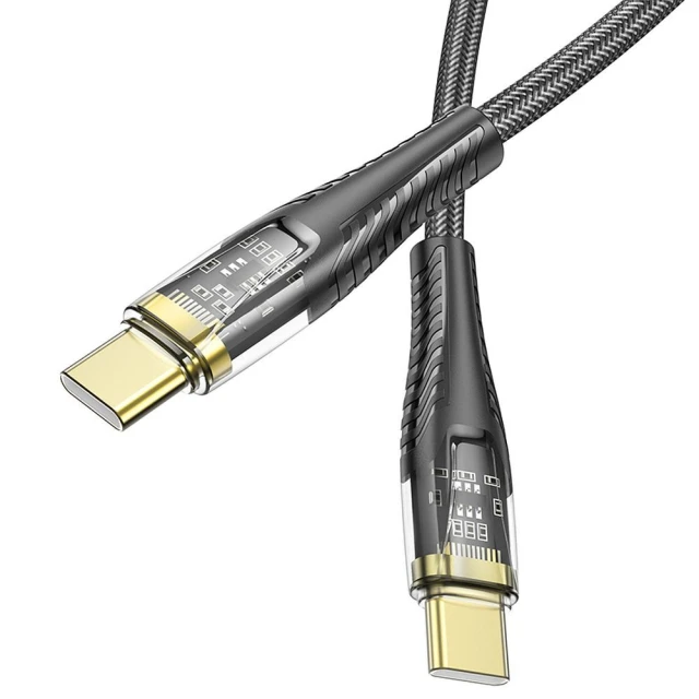 Кабель Hoco U121 USB C - USB C 3A 60W 1,2 м Black (6942007606981)