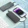 Powerbank Hoco J118 10000 mAh 2A з вбудованими кабелями USB C + Lightning Black (6942007608046)