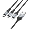Кабель Hoco X102 3в1 USB A к Lightning/Micro USB/USB C 2.4A 1 м Black (6942007608794)