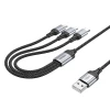 Кабель Hoco X102 3в1 USB A к Lightning/Micro USB/USB C 2.4A 1 м Black (6942007608794)