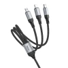 Кабель Hoco X102 3в1 USB A к Lightning/Micro USB/USB C 2.4A 1 м Black (6942007608794)