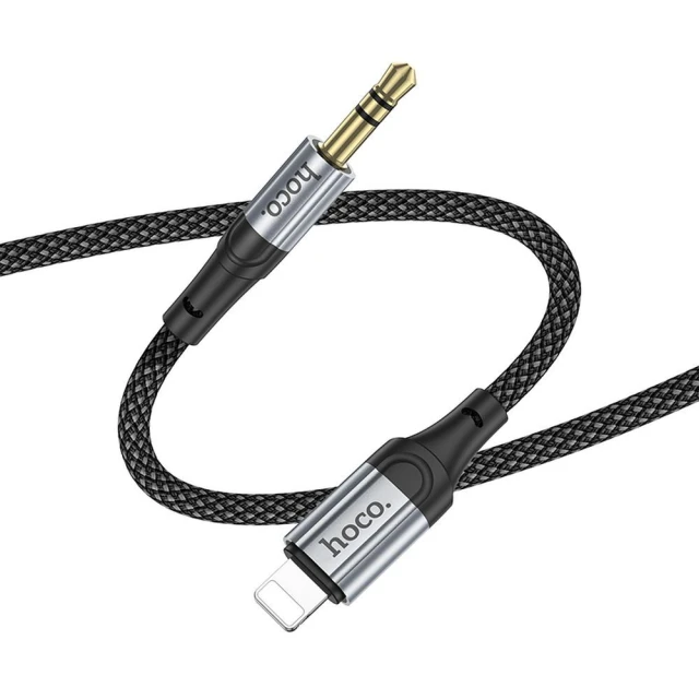Кабель AUX Lightning до Jack 3.5 мм Hoco 1 м UPA26 Black (6942007608817)