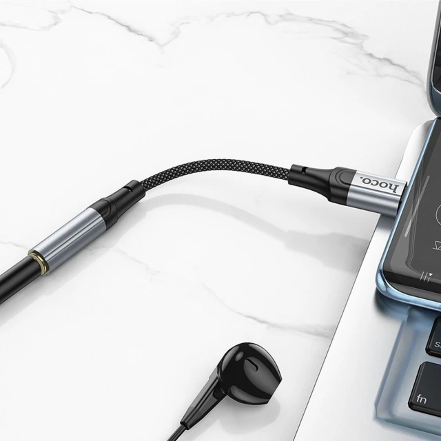 Адаптер AUX Hoco LS36 USB C to Jack 3.5 mm Black (6942007608886)
