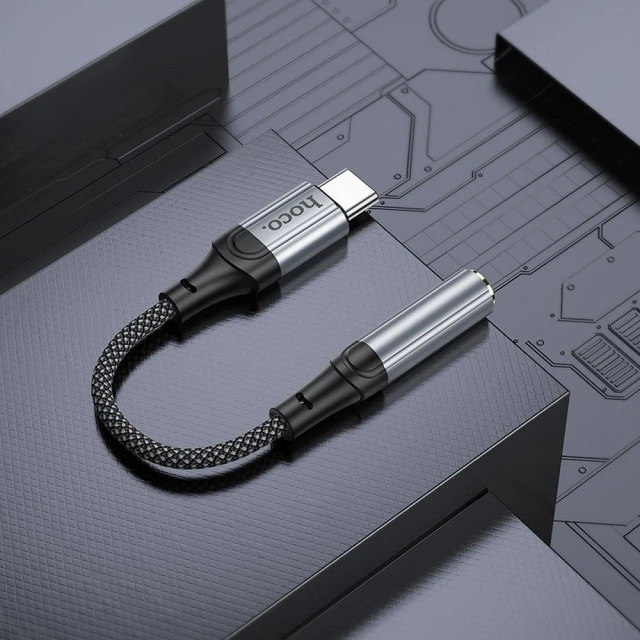 Адаптер AUX Hoco LS36 USB C to Jack 3.5 mm Black (6942007608886)