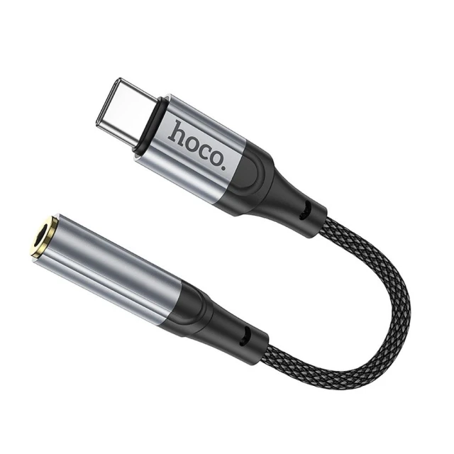 Адаптер AUX Hoco LS36 USB C to Jack 3.5 mm Black (6942007608886)