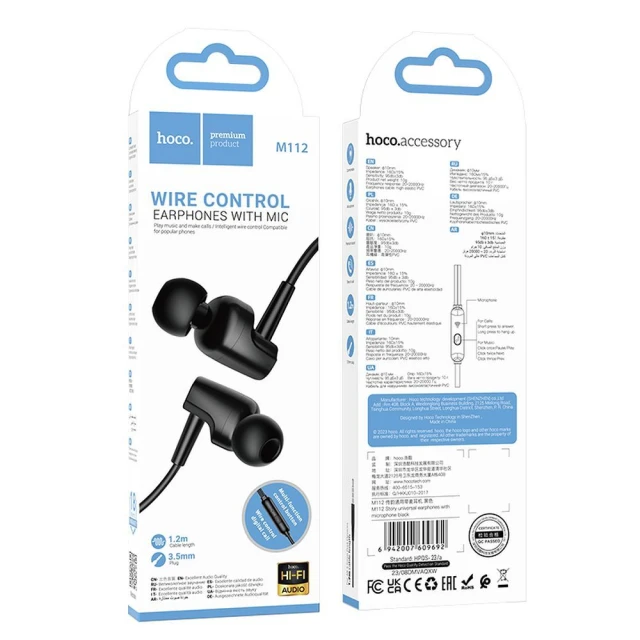 Навушники Hoco M112 Jack 3.5 mm Black (6942007609692)