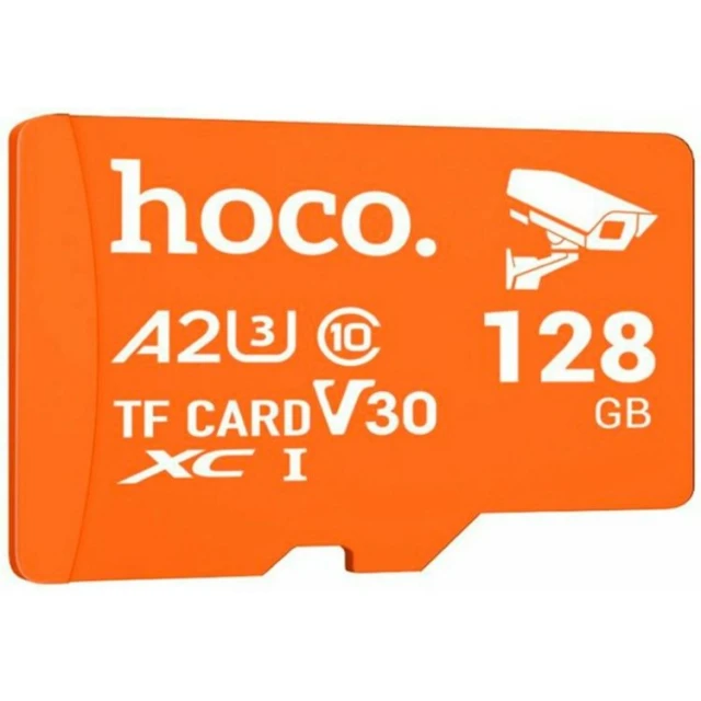 Карта пам'яті Hoco microSD 128GB Class 10 UHS-I U3 V30 A2 Orange (6942007612241)