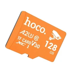 Карта памяти Hoco microSD 128GB Class 10 UHS-I U3 V30 A2 Orange (6942007612241)