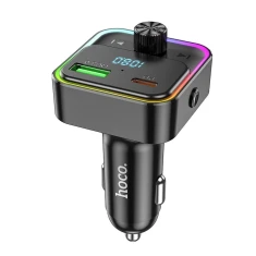 Автомобільний зарядний пристрій Hoco E81 USB A + USB C QC3.0 PD 30W з трансмітером Black (5903396461583)