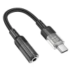 Адаптер AUX Hoco LS37 USB C to Jack 3.5 mm Transparent Black (6942007612609)